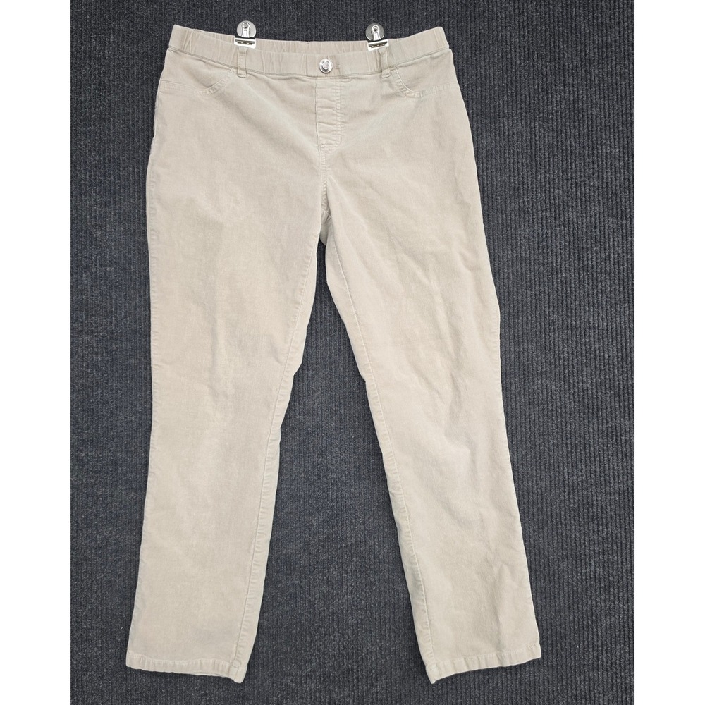 Tribal Womens 12P Beige Corduroy Straight Leg Pull On Pants 10271U-583